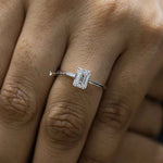 Load image into Gallery viewer, 1 Ct Emerald Cut Moissanite Solitaire Ring
