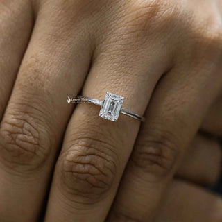 1 Ct Emerald Cut Moissanite Solitaire Ring