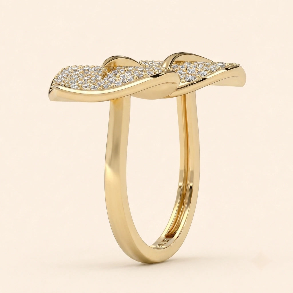 Back Side View Of Leaf Design Rings