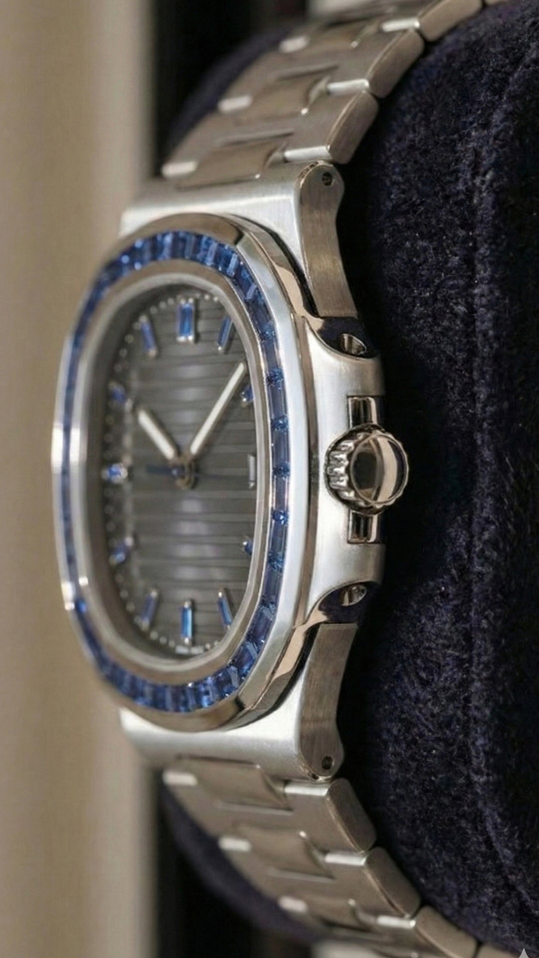 Nautilus Platinum Blue Sapphire Watch