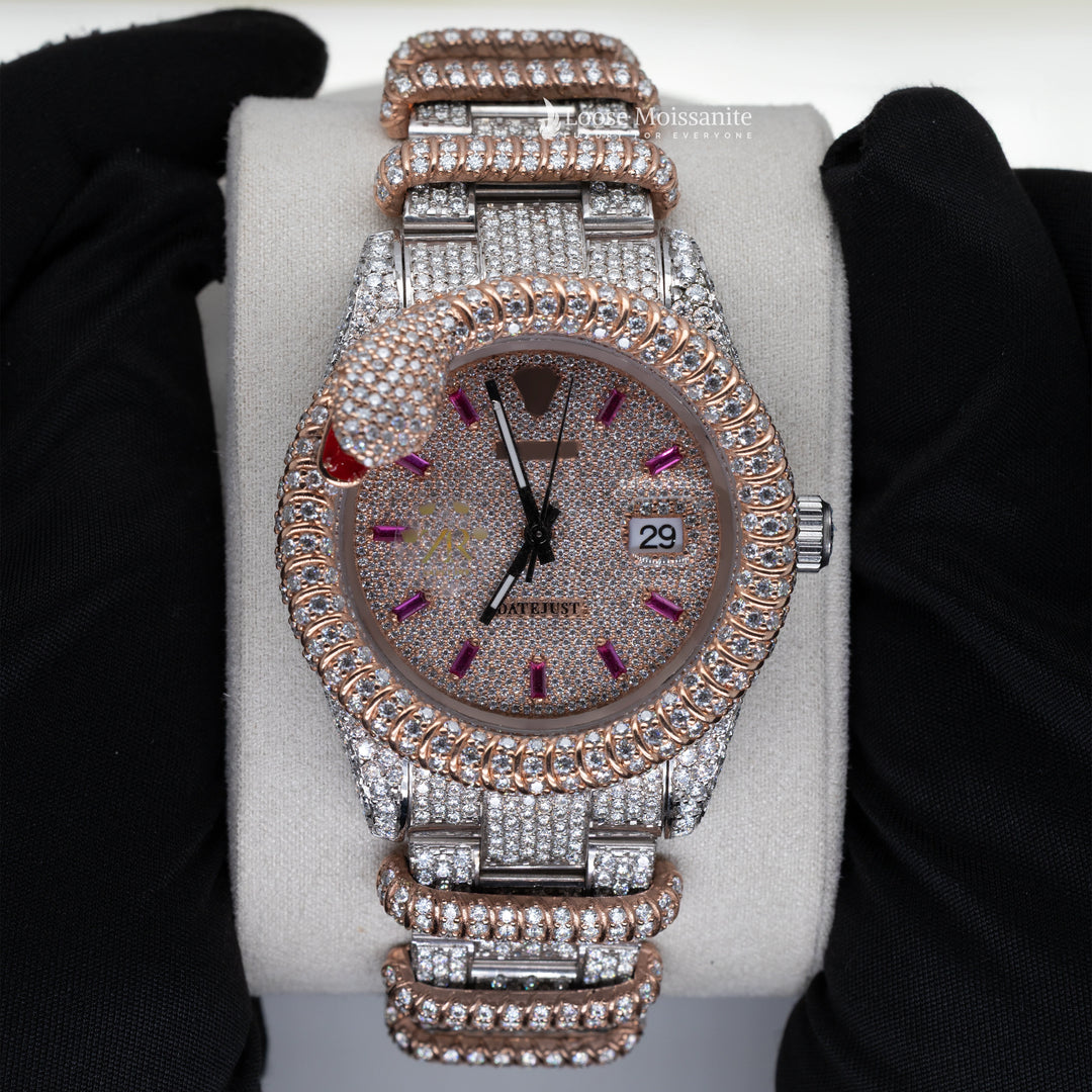 Front View Of Moissanite Iced Out luxury watches for men