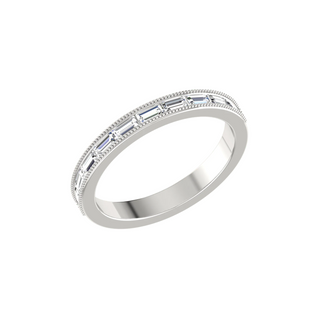 2.2 Carat Baguette Cut Moissanite Half Eternity Band in White Gold