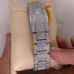 Load image into Gallery viewer, Back View Of Iced Out Moissanite Watch
