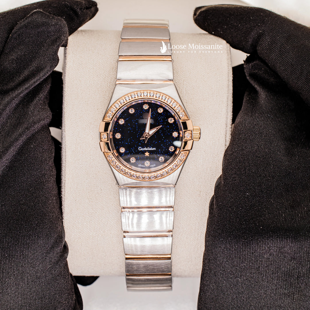 Front View Blue Dial plain constellation watches for women