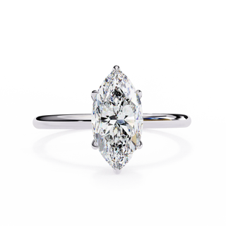 1 Carat Solitaire Marquise Moissanite Ring in White Gold