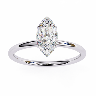 1 Carat Solitaire Marquise Moissanite Ring in White Gold