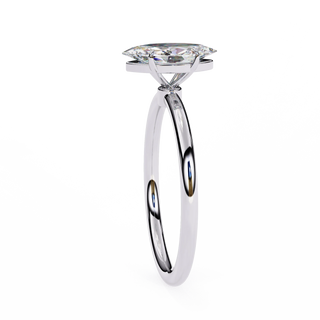 1 Carat Marquise Moissanite Solitaire Ring in Silver