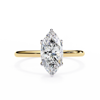 1 Carat Solitaire Marquise Moissanite Ring in White Gold