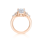 Load image into Gallery viewer, 1 Carat Oval Cut Moissanite 7 Stone Engagement Ring in Silver
