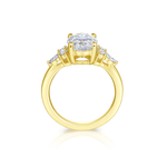 Load image into Gallery viewer, 1 Carat Oval Cut Moissanite 7 Stone Engagement Ring in Silver
