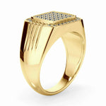 Load image into Gallery viewer, 1 Carat Pave Set Moissanite Engagement Ring In Yellow Gold For Men's
