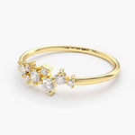 Load image into Gallery viewer, 1 Carat Round Shape Moissanite Cluster Engagement Ring In Yellow Gold
