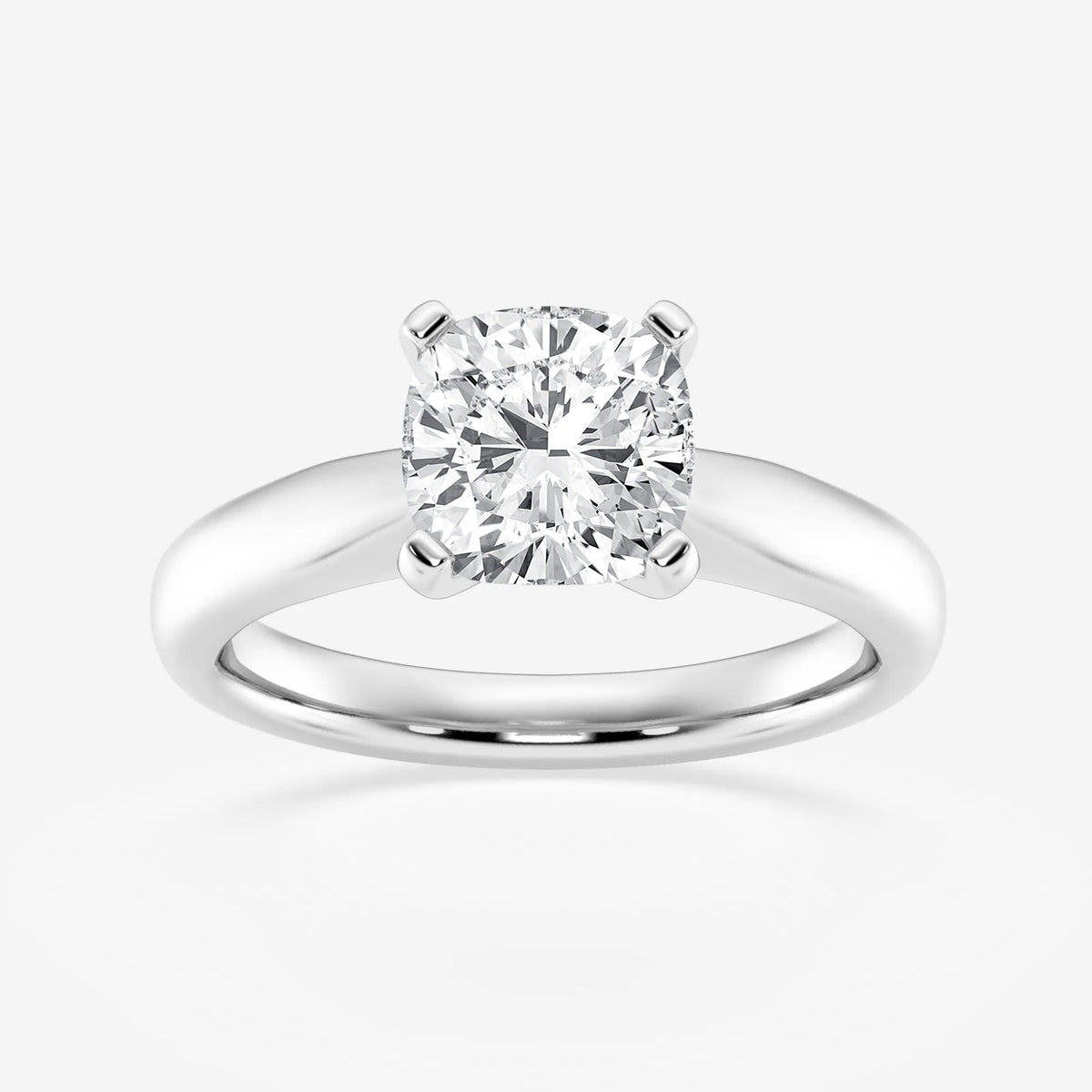1 ct cushion cut moissanite solitaire engagement ring in white gold