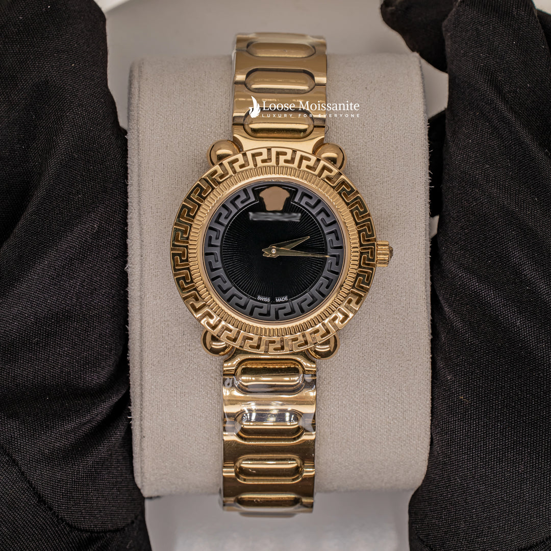 Front View Of Greca twist Black Dial Analogue watch for women