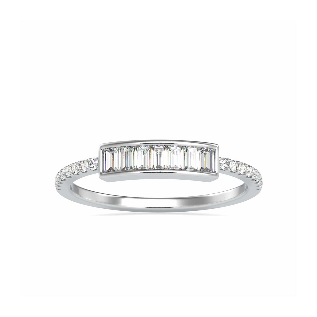 1.8 Carat Baguette Cut Moissanite Ring in White Gold