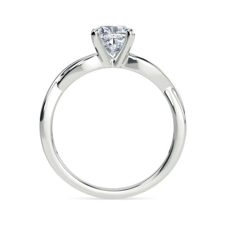 1 Carat Cushion Cut Criss Cross Moissanite Ring in White Gold