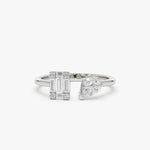 Load image into Gallery viewer, 2.3 Carat Baguette And Marquise Cut Moissanite Toi Et Moi Engagement Ring In White Gold
