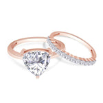 Load image into Gallery viewer, 2.40 Carat Trillion Cut Moissanite Bridal Set Ring In White Gold
