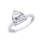 Load image into Gallery viewer, 2.40 Carat Trillion Cut Moissanite Bridal Set Ring In White Gold
