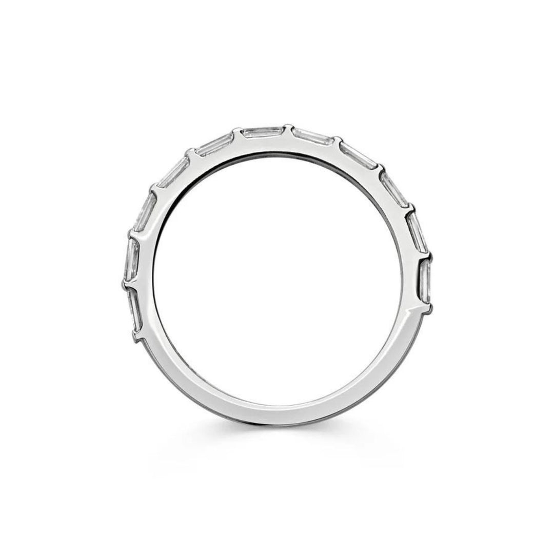 2.5 Carat Baguette Shape Men's Moissanite Wedding Band in White Gold