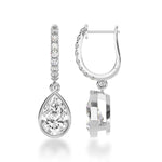 Load image into Gallery viewer, 2.50 Carat Pear Moissanite Drop Earrings In White Gold
