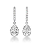 Load image into Gallery viewer, 2.50 Carat Pear Moissanite Drop Earrings In White Gold
