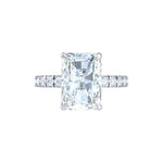 Load image into Gallery viewer, 2.50 Carat Radiant Cut Moissanite Hidden Halo Ring In White Gold
