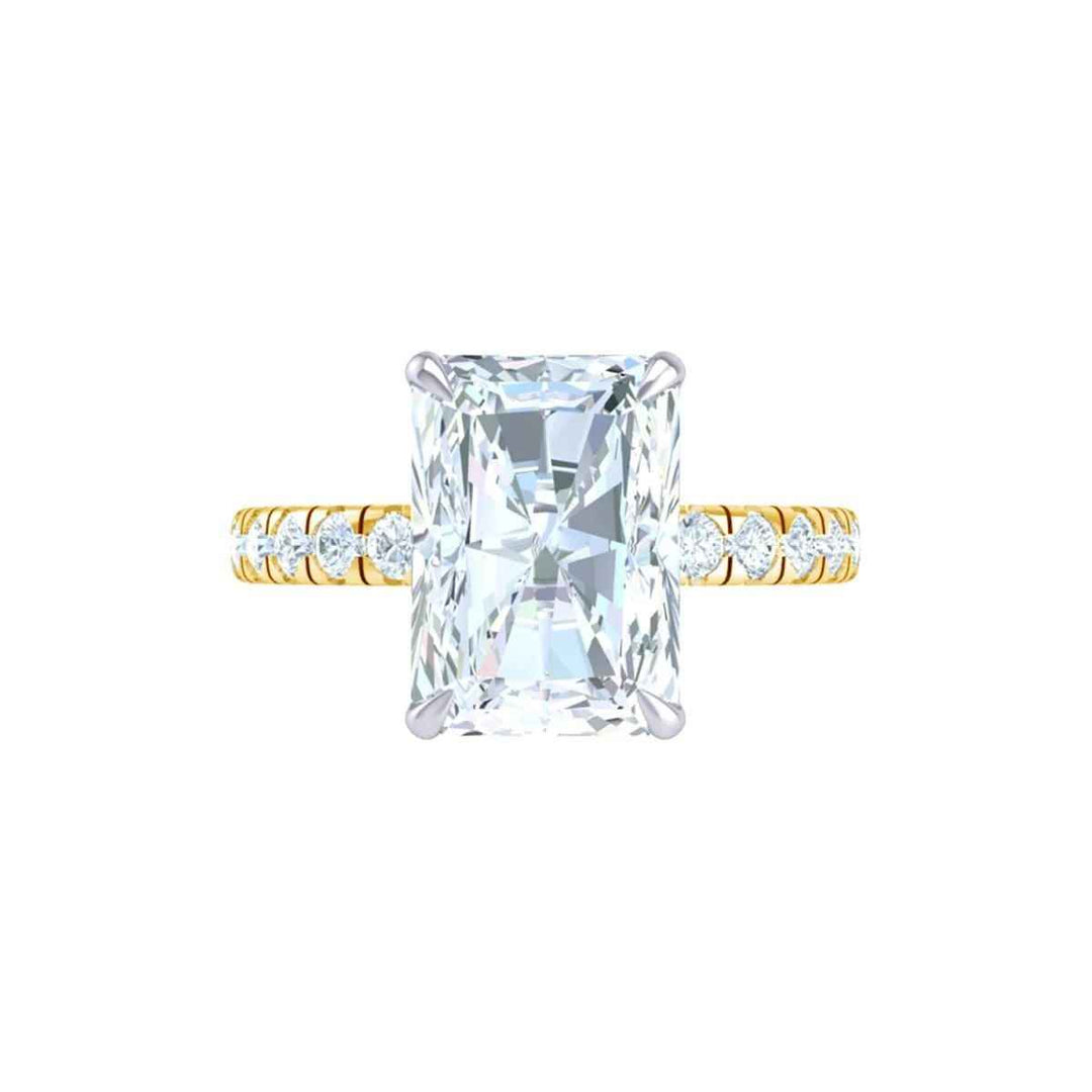 2.50 Carat Radiant Cut Moissanite Hidden Halo Ring In White Gold