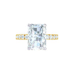 Load image into Gallery viewer, 2.50 Carat Radiant Cut Moissanite Hidden Halo Ring In White Gold
