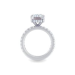 2.5 Carat Radiant Cut Hidden Halo Moissanite Engagement Ring In White Gold