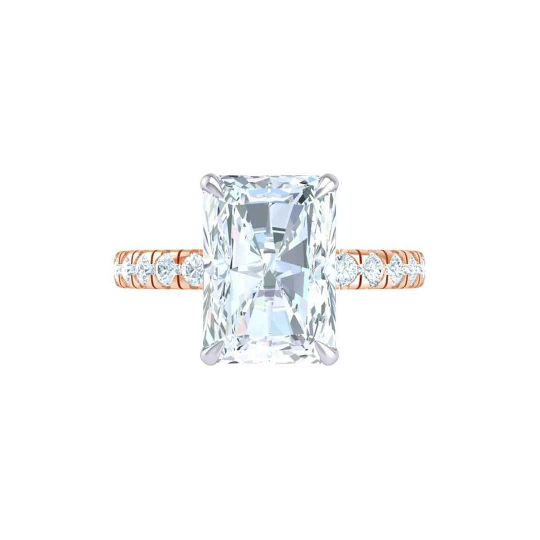 2.50 Carat Radiant Cut Moissanite Hidden Halo Ring In White Gold