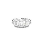 Load image into Gallery viewer, 2.50 Carat Radiant Shape Three Stone Moissanite Ring in White Gold
