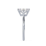 Load image into Gallery viewer, 2 Carat Emerald &amp; Trillion Cut Moissanite Three Stone Ring In White Gold
