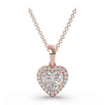 Load image into Gallery viewer, 2 Carat Heart Shape Moissanite Halo Pendant In Yellow Gold
