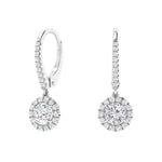 Load image into Gallery viewer, 2 Carat Round Moissanite Dangle Earrings In White Gold
