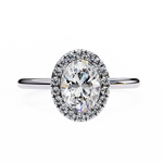 Load image into Gallery viewer, 2 Carat Moissanite Oval Halo Engagement Rings in White Gold
