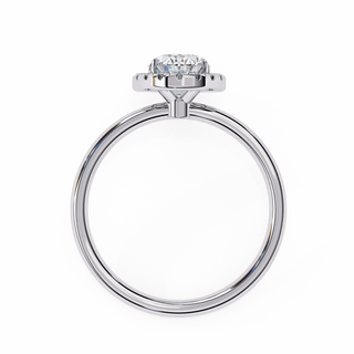 2 Carat Oval Cut Moissanite Halo Ring In Silver