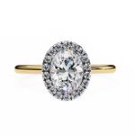 Load image into Gallery viewer, 2 Carat Moissanite Oval Halo Engagement Rings in White Gold
