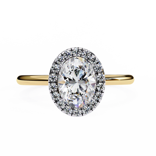 2 Carat Moissanite Oval Halo Engagement Rings in White Gold