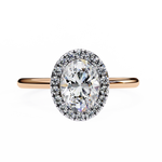 Load image into Gallery viewer, 2 Carat Moissanite Oval Halo Engagement Rings in White Gold
