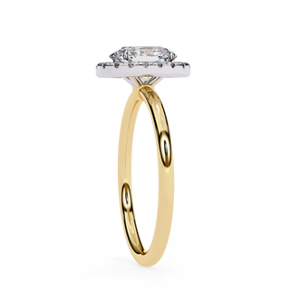 2 Carat Oval Cut Moissanite Halo Ring In Yellow Gold
