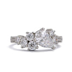 Load image into Gallery viewer, 2 Carat Pear And Round Shape Moissanite Cluster Ring in Yellow Gold
