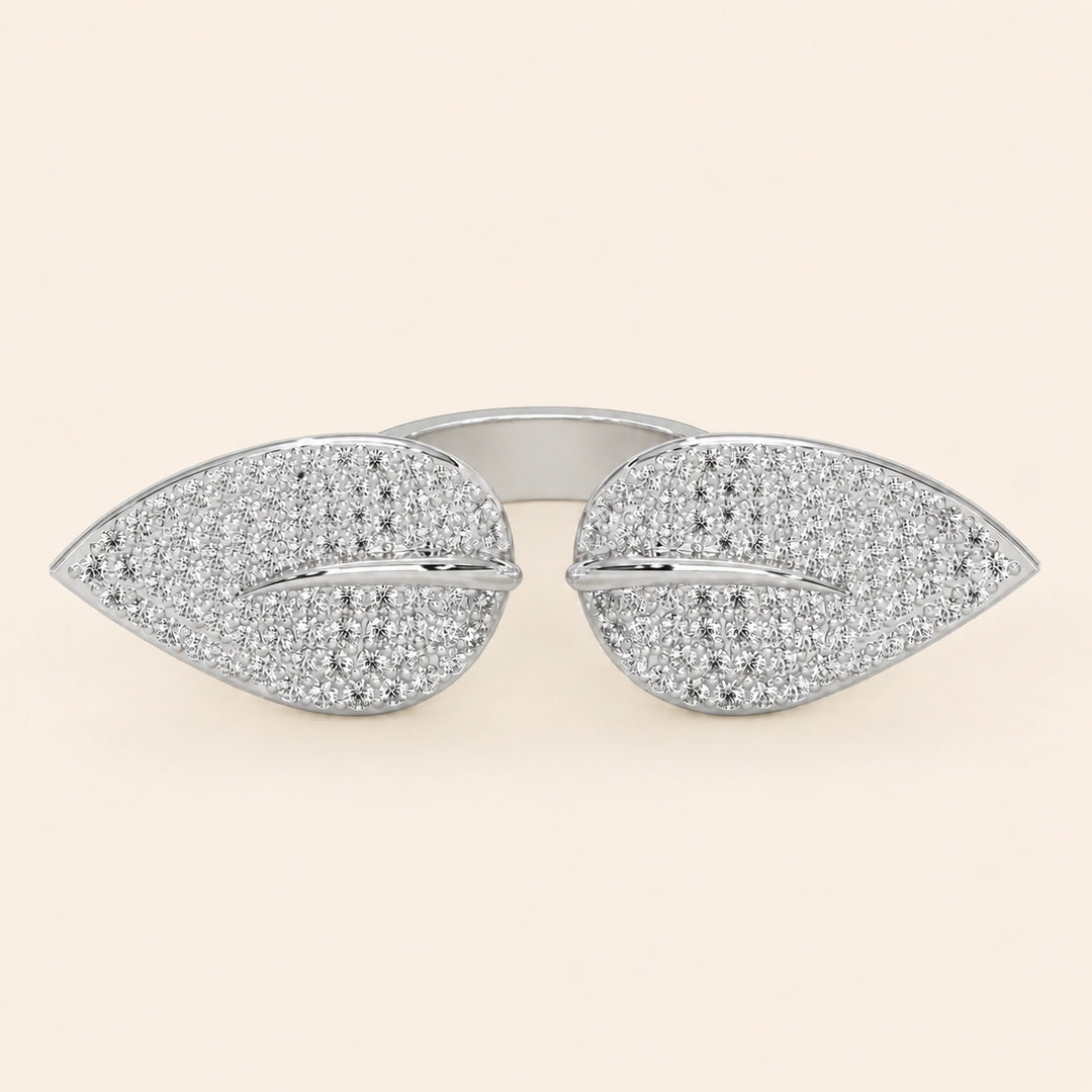 Front View Of Leaf Design Rings