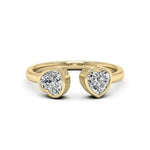 Load image into Gallery viewer, 2 Carat Heart Shaped Moissanite Toi Et Moi Engagement Ring in White Gold

