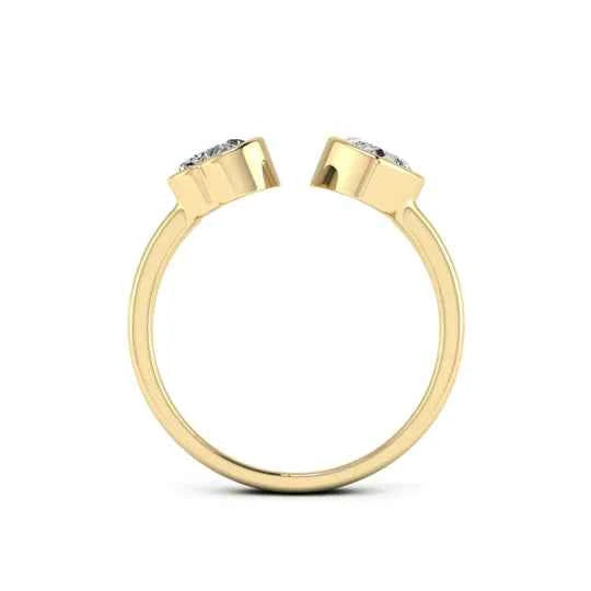 2 Carat Heart Shaped Moissanite Toi Et Moi Engagement Ring in White Gold
