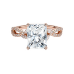 Load image into Gallery viewer, 2 Ct Radiant Cut Moissanite Criss Cross Engagement Ring in White Gold
