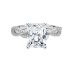 Load image into Gallery viewer, 2 Ct Radiant Cut Moissanite Criss Cross Engagement Ring in White Gold
