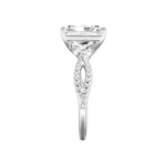 Load image into Gallery viewer, 2 Ct Radiant Cut Moissanite Criss Cross Engagement Ring in White Gold
