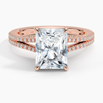 Load image into Gallery viewer, 2 Ct Radiant Cut Moissanite Split Shank Engagement Ring in White Gold
