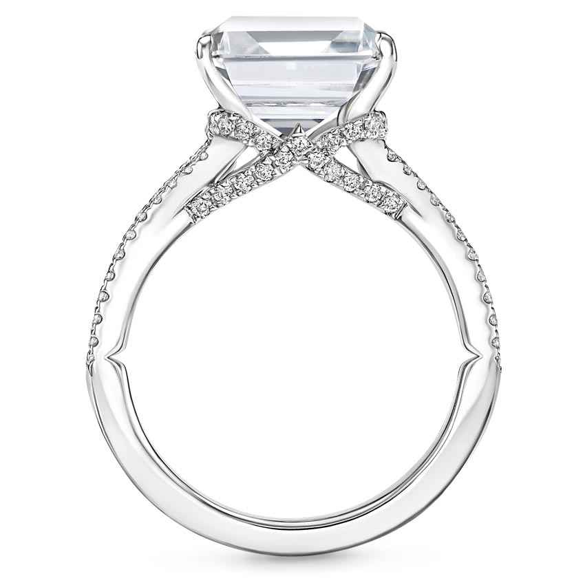 2 Ct Radiant Cut Moissanite Split Shank Engagement Ring in White Gold